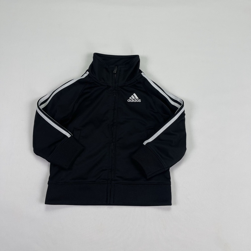 Adidas Track Jacket Toddler Size 18 Months Black/White Zip Kids
